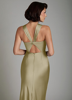 Azazie Zaria Bridesmaid Dresses Moss Green Mermaid Sweetheart Neckline Stretch Satin Dress image4