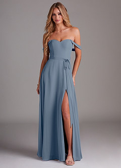 Azazie Aaron Bridesmaid Dresses Twilight A-Line Off the Shoulder Chiffon Convertible Dress image1
