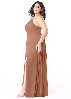 Azazie Evalleen Bridesmaid Dresses Bronzer A-Line Pleated Chiffon Dress image10