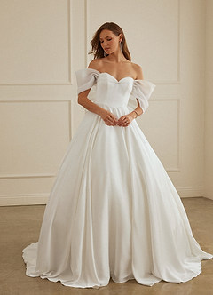 Christian Siriano Bridal for Azazie 2013 Wedding Dresses Drop Wasit Stretch Satin and Organza Ball Gown image4