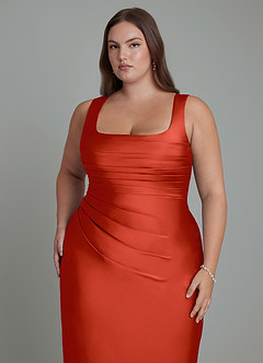 Azazie Agustina Brautjungfernkleider Meerjungfrau-Linie Korsett Stretch-Satin Kleid Rost image12