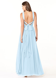 Azazie Dionne Bridesmaid Dresses Sky Blue A-Line Corset Chiffon Dress image2