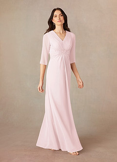 Azazie Yessica Abiti per la Madre della Sposa Abito A-Line in Chiffon Lustrini Rosa Rossore image2