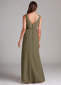 Azazie Tanicia Bridesmaid Dresses Willow Green A-Line Pleated Chiffon Dress image7