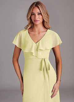 Azazie Lainey Brautjungfernkleider A-Linie mit Taschen Chiffon Kleid Zitronensorbet image6