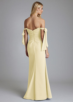 Azazie Nehemia Jurken voor bruidsmeisjes Converteerbaar Jurk van Chiffon met Zeemeermin Off the Shoulder Citroensorbet image2