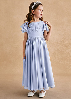 Azazie Ali Abiti da Ragazza di Fiori Abito A-Line in Chiffon Plissettato Lavanda image4