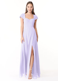 Azazie Hainsly Bridesmaid Dresses Lilac A-Line Sweetheart Neckline Chiffon Dress image1
