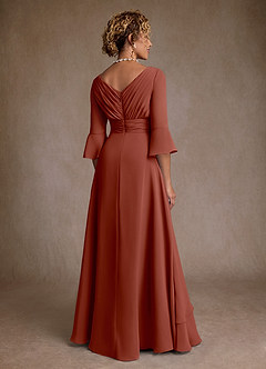 Azazie Eire Mother of the Bride Dresses Auburn A-Line Pleated Chiffon Dress image2