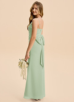 Azazie Amelia Junior Dusty Sage Mermaid Pleated Chiffon Dress image6