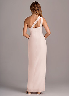 Azazie Tatianna Bridesmaid Dresses Rose Petal Sheath One Shoulder Chiffon Dress image2