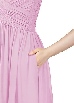Azazie Angie Brautjungfernkleider A-Linie Korsett Chiffon Kleid Bonbonrosa image10