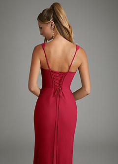 Azazie Asa Bridesmaid Dresses Scarlet Sheath Corset Chiffon Dress image7