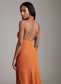 Azazie Lorena Bridesmaid Dresses Cinnamon Mermaid Pleated Chiffon Dress image6