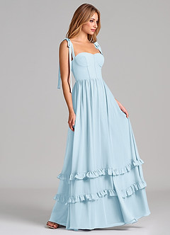 Azazie Anastacia Bridesmaid Dresses Sky Blue A-Line Sweetheart Neckline Chiffon Dress image3
