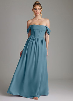 Azazie Caterina Bridesmaid Dresses Bermuda A-Line Corset Chiffon Dress image1