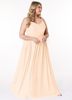 Azazie Cora Bridesmaid Dresses Pearl Pink A-Line Pleated Chiffon Dress image77