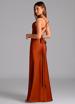 Azazie Hati Bridesmaid Dresses Paprika Mermaid Stretch Satin Dress image6