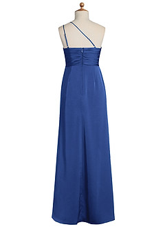 Azazie Eren Junior Royal Blue Sheath Pleated Stretch Satin Dress image8