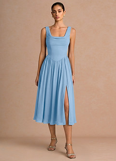 Robe Midi Bleu Brumeux Novi image3