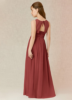 Azazie Bibiane Junior Terracotta A-Line Pleated Chiffon Dress image5