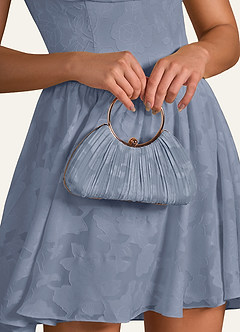 front Bolso de mano plisado con estampado floral a juego