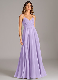 Azazie Amani Bridesmaid Dresses Lilac A-Line Pleated Chiffon Dress image5