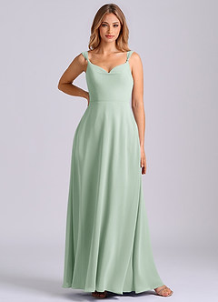Azazie Beatrice Bridesmaid Dresses Agave A-Line Sweetheart Neckline Chiffon Dress image3