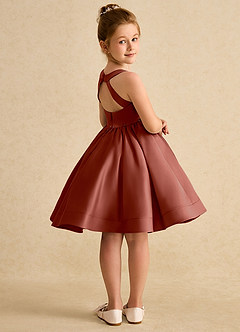 Azazie Julietta Flower Girl Dresses Auburn Ball-Gown Convertible Tulle Dress image8