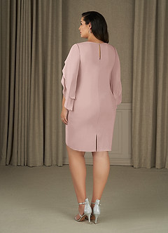 Azazie Carter Mother of the Bride Dresses Dusty Rose Sheath Ruched Stretch Chiffon Dress image3