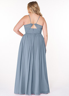Azazie Cora Bridesmaid Dresses Dusty Blue A-Line Pleated Chiffon Dress image7