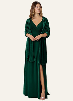 front Scialle in velluto colorato coordinato