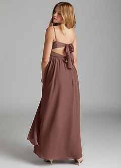 Azazie Zeya Junior Espresso A-Line Chiffon Dress image5