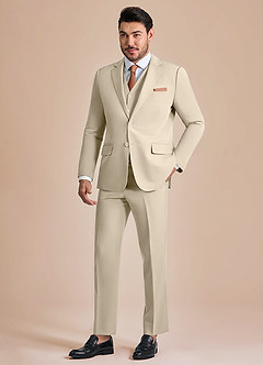 front James Tan Structured Stretch 3-piece suit