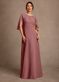 Azazie Winnifred Mother of the Bride Dresses Desert Rose A-Line Beaded Chiffon Dress image1