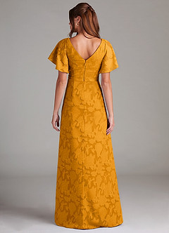 Azazie Ambrosia Bridesmaid Dresses Butterscotch A-Line Pleated Floral Burnout Dress image7