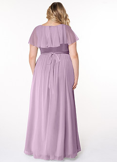 Azazie Jael Bridesmaid Dresses Wisteria A-Line V-Neck Mesh Dress image8