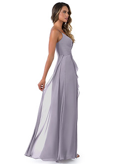 Azazie Emerald Bridesmaid Dresses Fog A-Line Ruffled Chiffon Dress image11