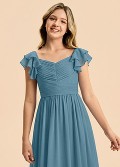 Azazie Anaya Junior Bermuda A-Line Sweetheart Neckline Chiffon Dress image6