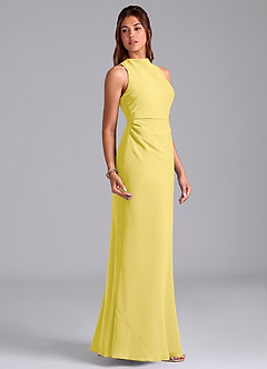 Azazie Evadne Suknie dla druhen Osłona Pofałdowany Szyfon Do ziemi Sukienka image4