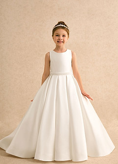 Azazie Ophelia Flower Girl Klänningar Klä Balklänning i mikado Rosett image3