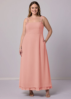 Barbie ♥ Azazie Bridesmaid Dresses Rosette A-Line Pleated Chiffon Dress image9