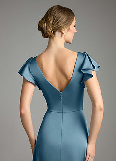 Azazie Omari Bridesmaid Dresses Bermuda A-Line Stretch Satin Dress image7