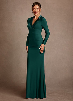 Azazie Syracuse vestidos de madre de la novia Vestido de Pino de Punto de lujo de Corte Recto con Plisado image4