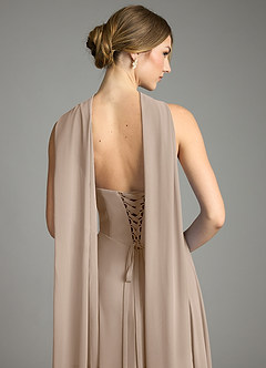 Azazie Ayla Abiti da Damigella Abito A-Line in Chiffon Scollo a Cuore Taupe image11