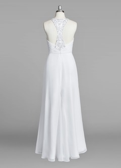 Azazie Selena Wedding Dresses Sheath Sequins Chiffon Floor-Length Dress image9