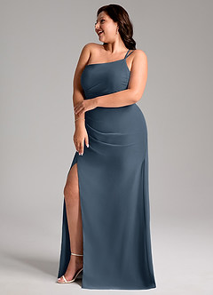 Azazie Eren Bridesmaid Dresses Neptune Sheath One Shoulder Chiffon Dress image11