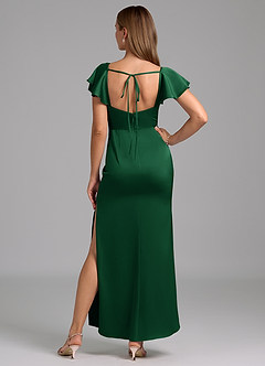 Azazie Demia 신부 들러리 드레스 쉬스 스윗하트 네크라인 스트레치 새틴 발목 길이 드레스 image6