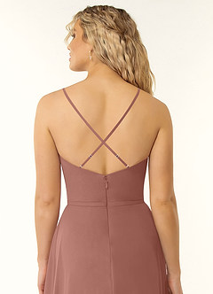 Azazie Naeem Bridesmaid Dresses Cedar Rose A-Line V-Neck Ruffle Chiffon Dress image6