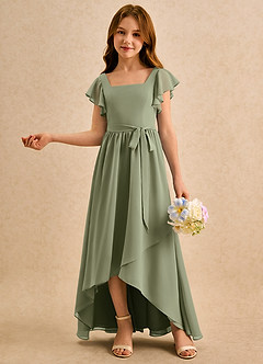 Azazie Milly Girls Formal Flower Girl Klänningar Klä A-Line i Chiffong Plisserad image4